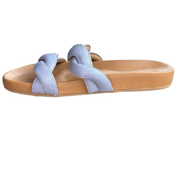 NWOB Madewell The Walker Slide-on Leather Sandal Serene Blue Size 7.5 ND961 - Picture 5 of 10